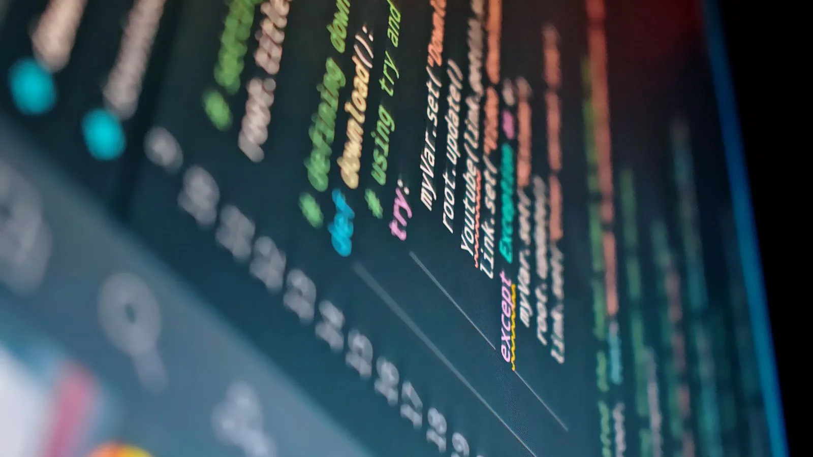 Lines of code on a computer screen